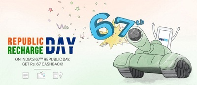 India Desire : Paytm Republic Day Recharge Offer: Upto Rs 50 Cashback On Recharge & Bill Payments